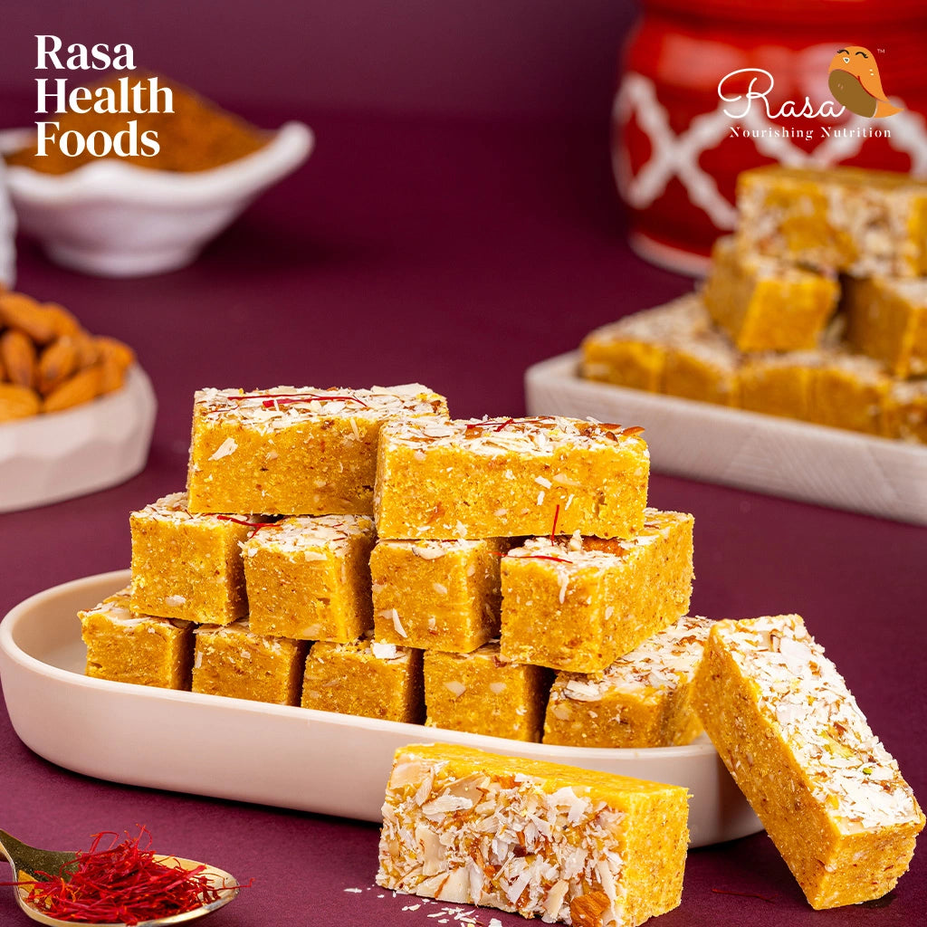 Almond Saffron Mysorepak