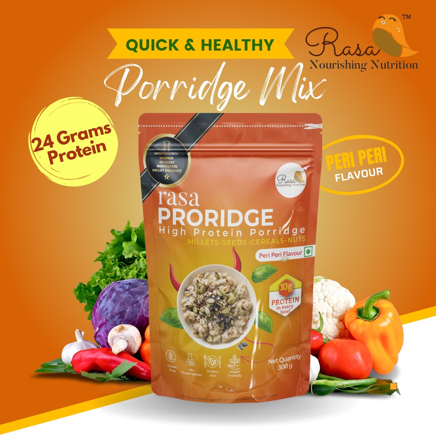 Rasa's Proridge - Peri peri Flavour - 300 gms