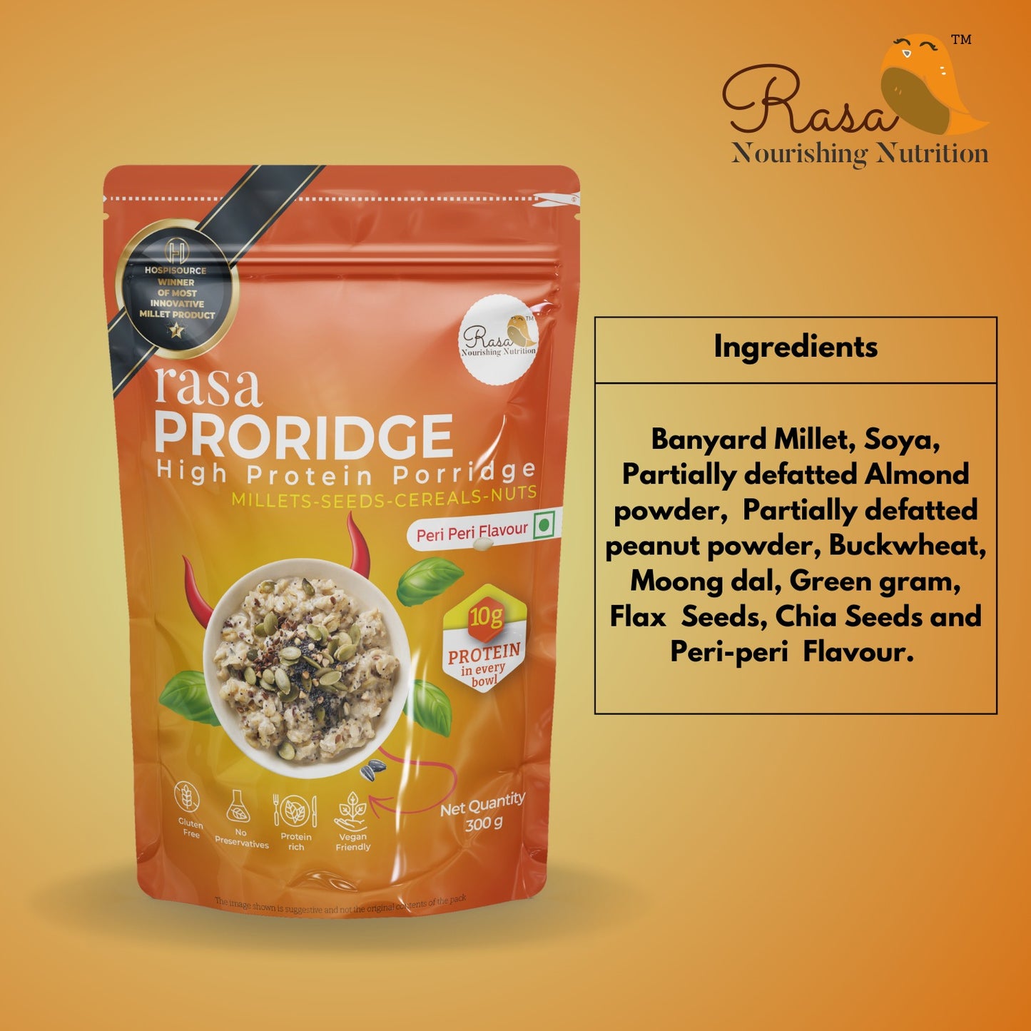 Rasa's Proridge - Peri peri Flavour - 300 gms