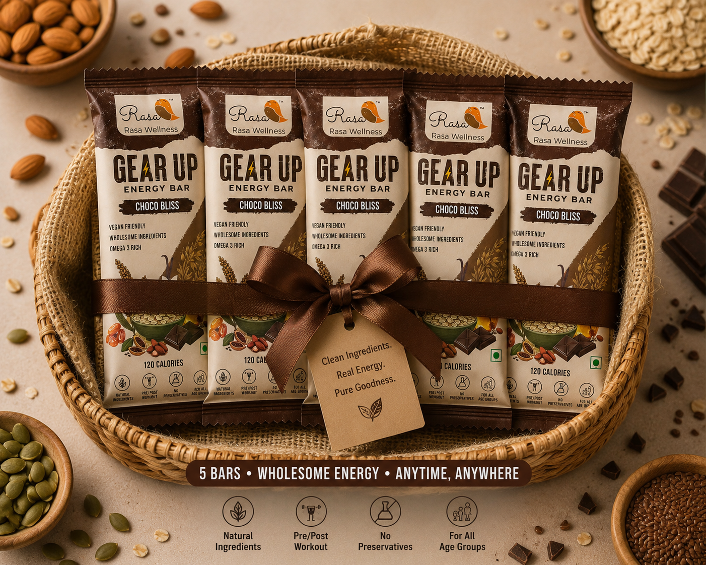 Gear Up Energy Bar - Choco Bliss (Pack of 5)